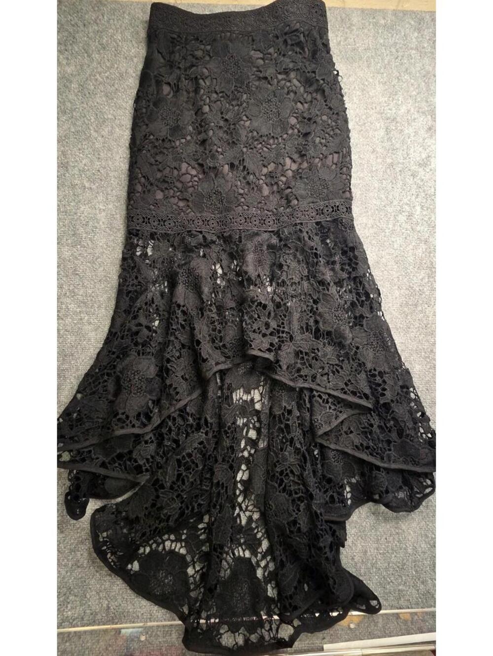 Do+Be Mermaid Hi Low Boho Festival Lace Maxi Skirt Sz M